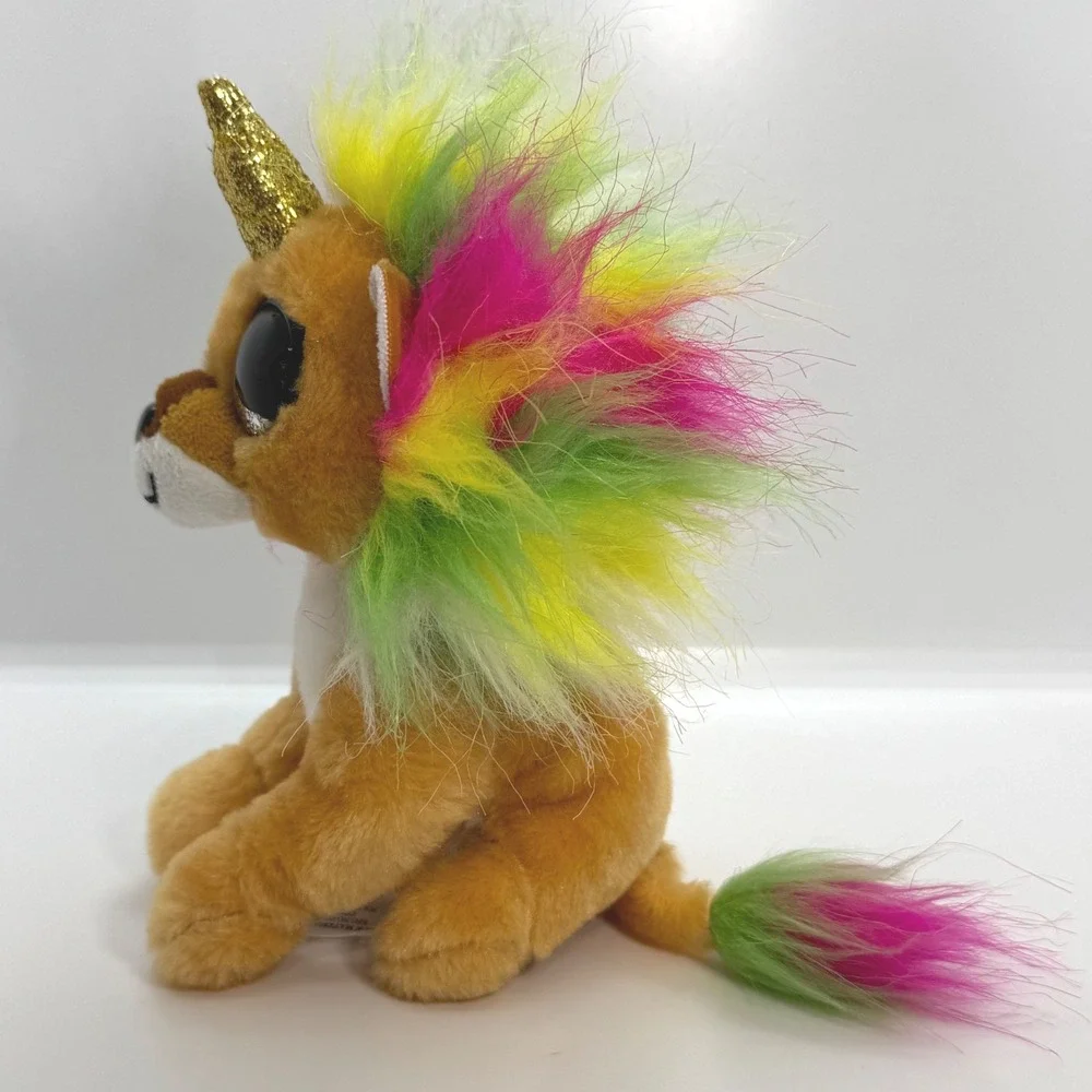 Zuru Coco Surprise Mego Lion‎ Unicorn Plush Rainbow Mane Gold Horn 8 Inch NWT